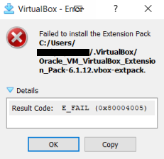 virtualbox-extension-fail