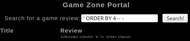 gamezone-ordererror
